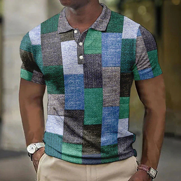 Esben | Stilvolles Multicolor Polohemd für Herren mit kurzen Ärmeln