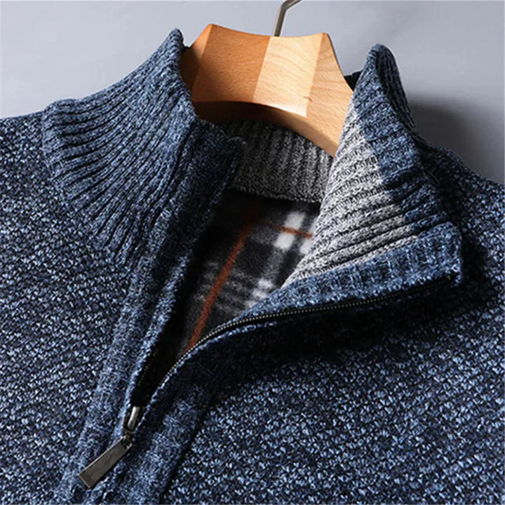 Brit und Boho I Quarter-Zip Pullover für Herren mit Stehkragen und langen Ärmeln