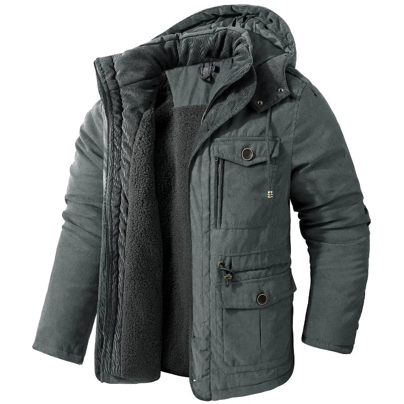 Liam | Herren Parka mit Taschen und Kapuze