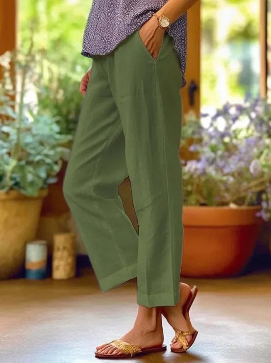 Küstenbrise Hose für Damen mit geradem Bein und mittlerem Bund