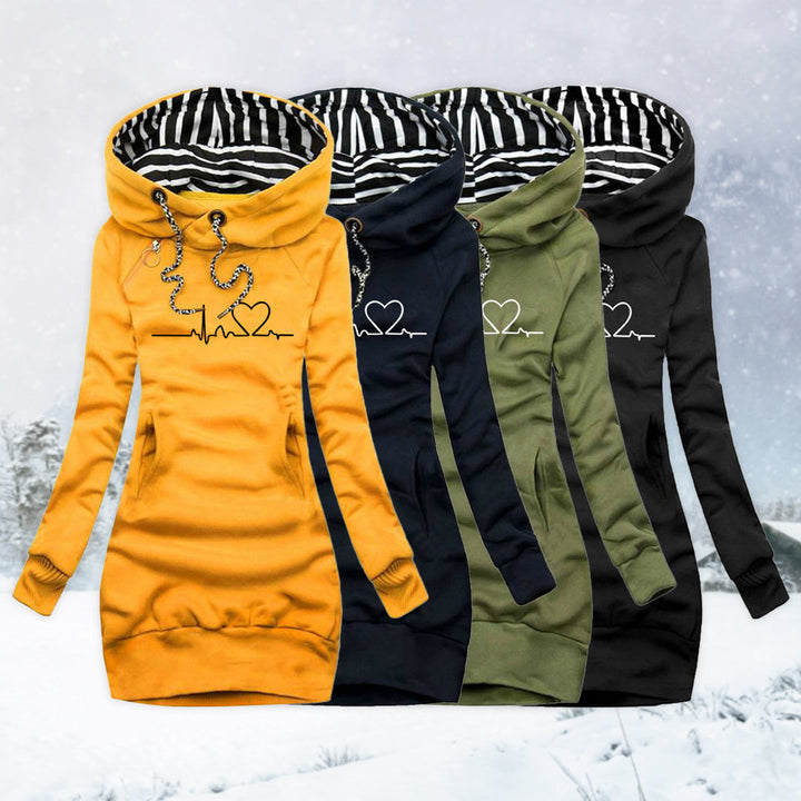 Cristina | Minikleid-Pullover für Damen mit Herzschlag-Print
