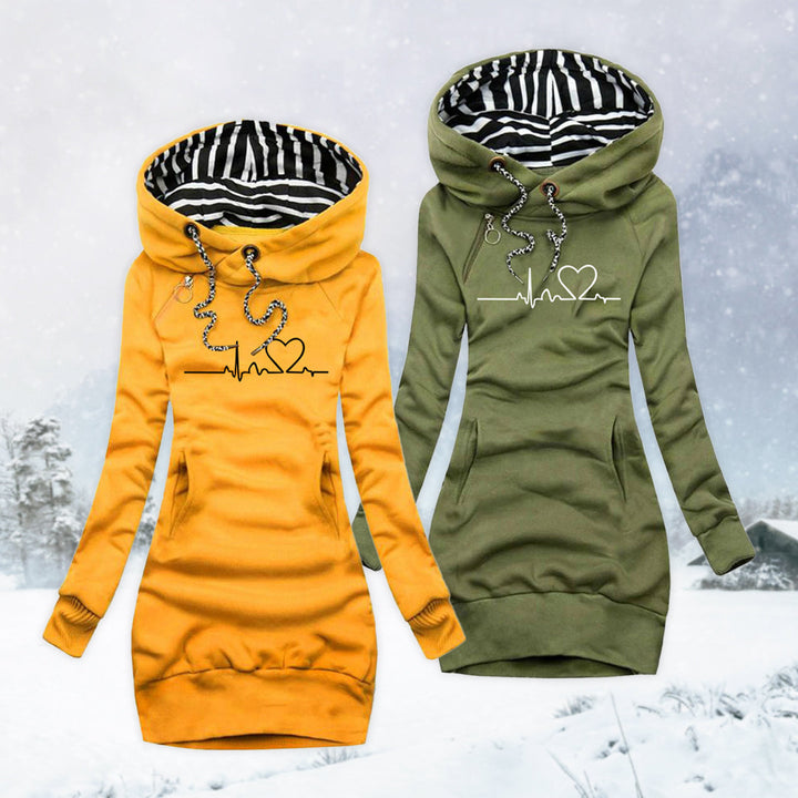 Cristina | Minikleid-Pullover für Damen mit Herzschlag-Print