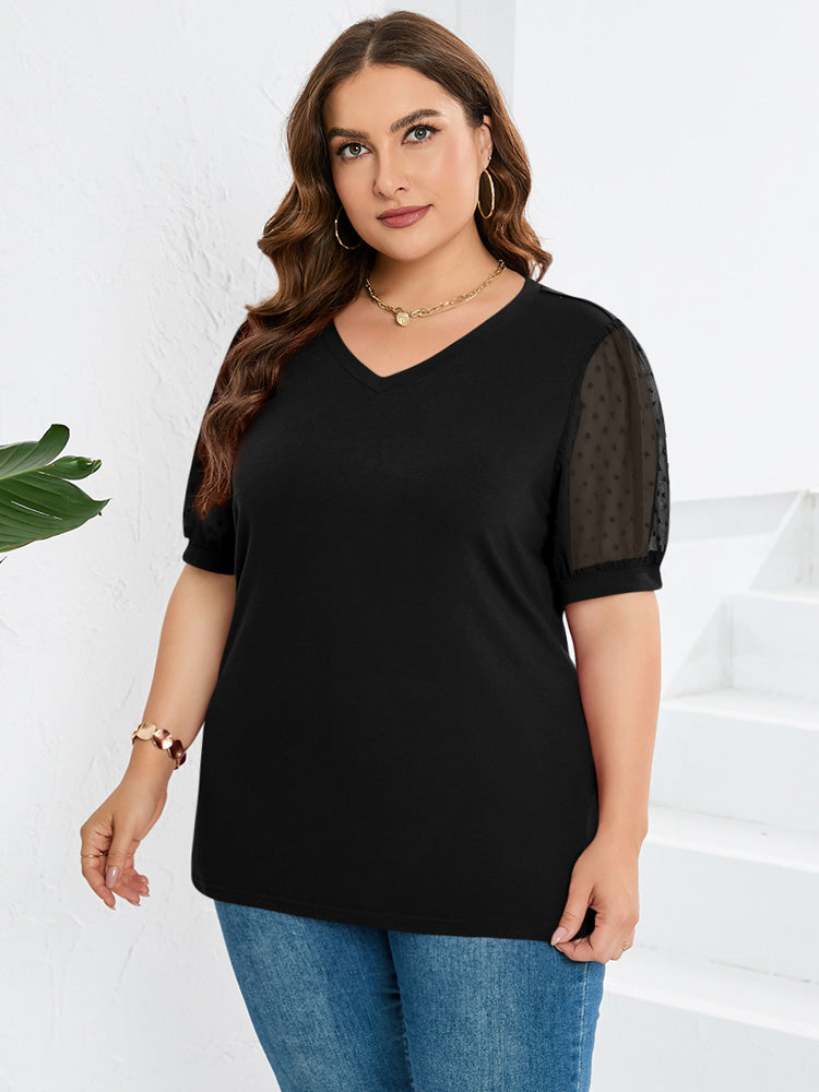 Rhianna | Elegantes Puffärmel-Top mit V-Ausschnitt