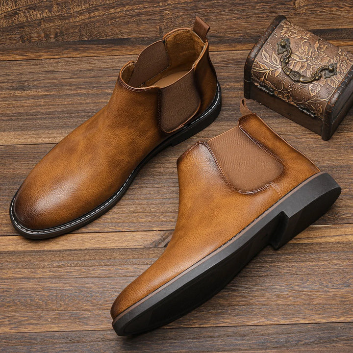 Wayne | Zeitlose Chelsea-Stiefel für Herren mit flachem Absatz