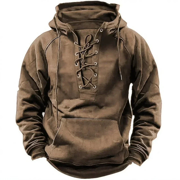 Bastian | Retro Outdoor Komfort-Hoodie für Herren mit Kapuze und langen Ärmeln