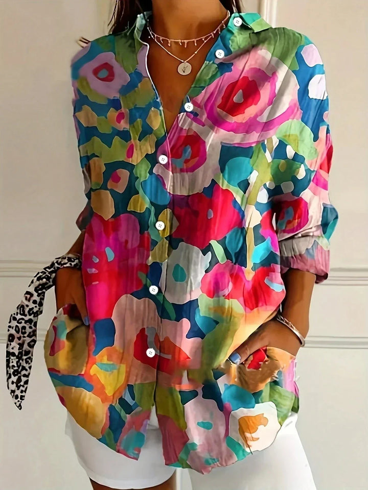 Annika | Bunte Bluse mit verspieltem Druck und Sternenmuster