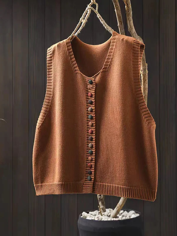 Die Rosalie | Strickweste mit Rundhalsausschnitt und langen Ärmeln