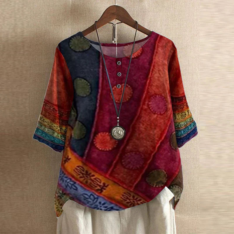 Anya | Retro-inspirierte Bluse mit Blumenmuster