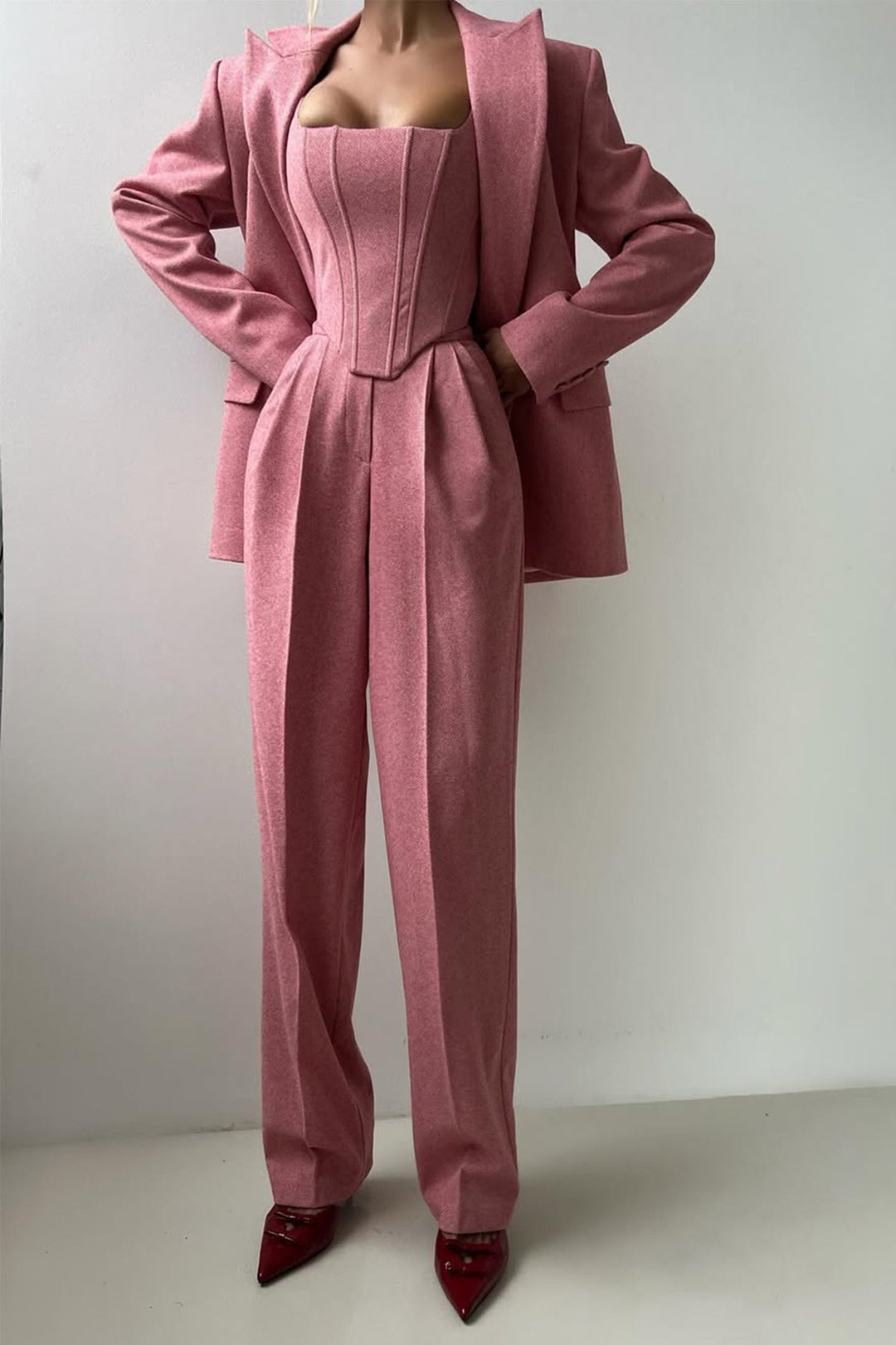 Dolce | Drei-Teile-Set für Damen mit Doppelreiher-Blazer