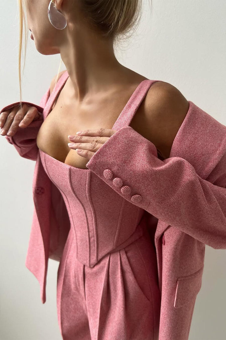 Dolce | Drei-Teile-Set für Damen mit Doppelreiher-Blazer