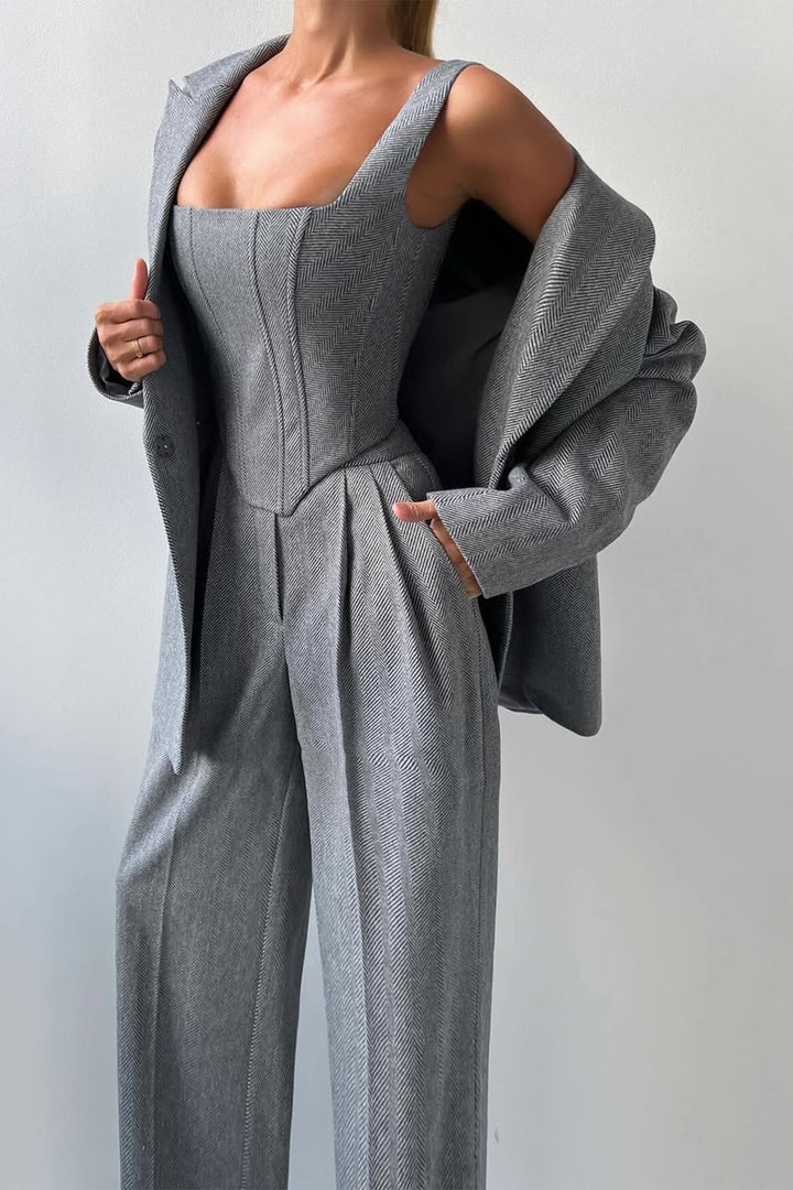 Dolce | Drei-Teile-Set für Damen mit Doppelreiher-Blazer