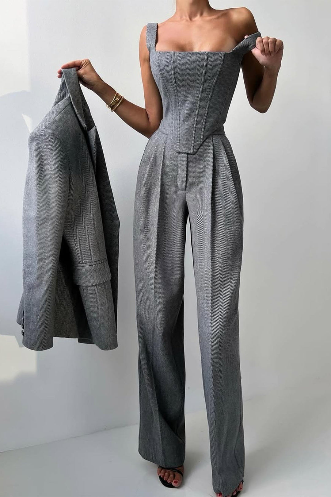 Dolce | Drei-Teile-Set für Damen mit Doppelreiher-Blazer