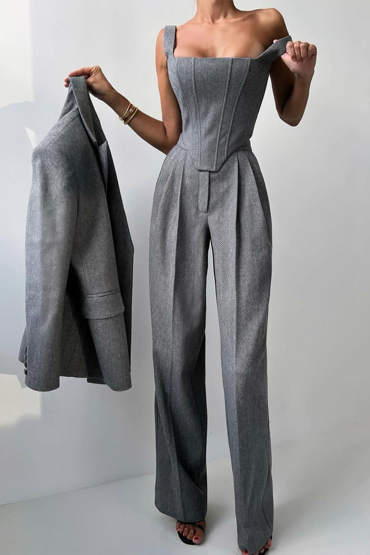 Dolce | Drei-Teile-Set für Damen mit Doppelreiher-Blazer