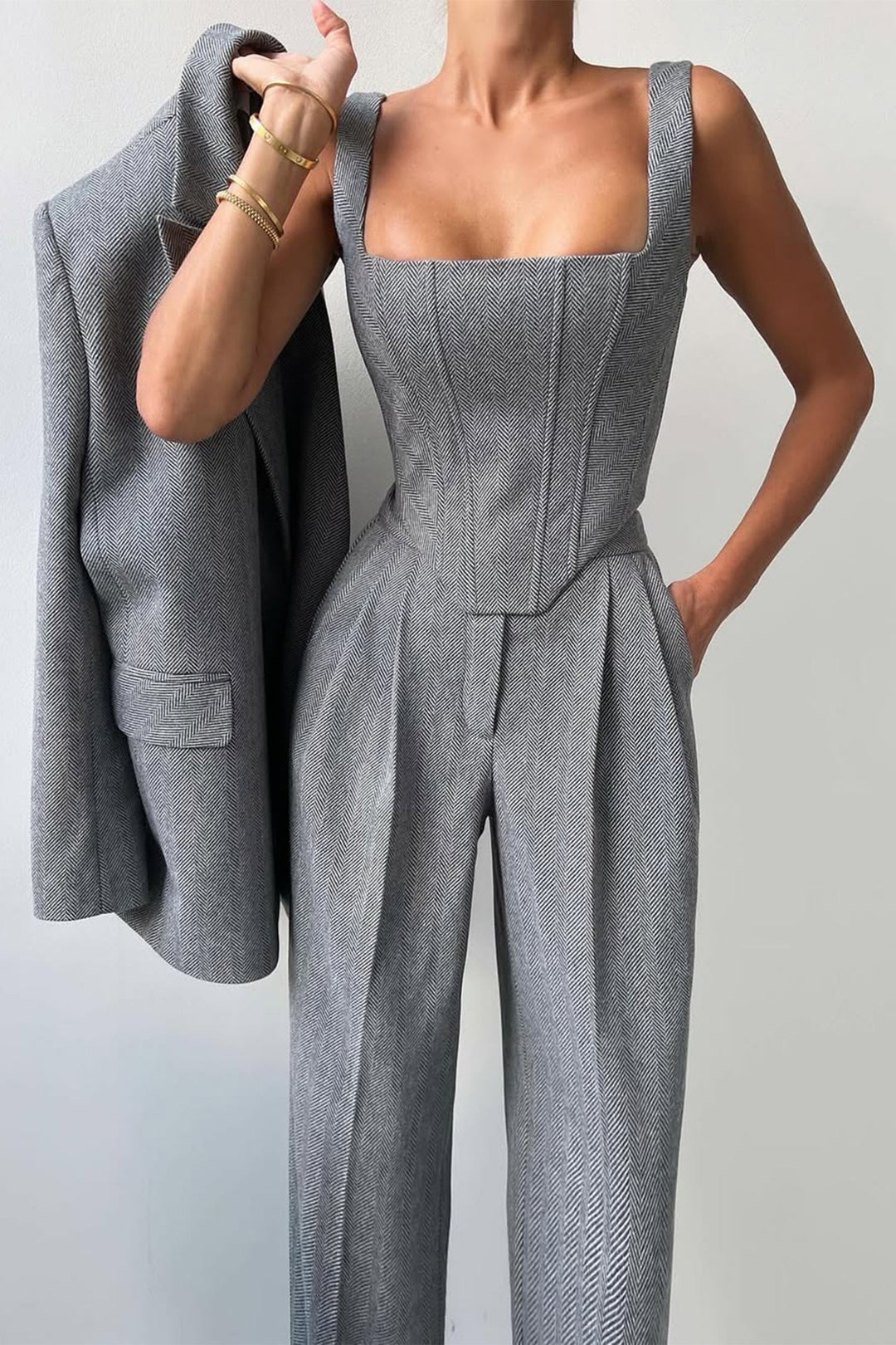Dolce | Drei-Teile-Set für Damen mit Doppelreiher-Blazer