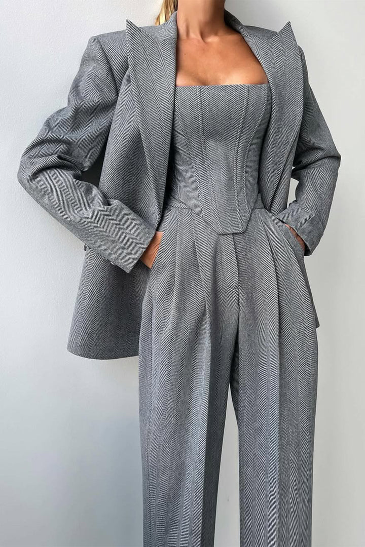 Dolce | Drei-Teile-Set für Damen mit Doppelreiher-Blazer