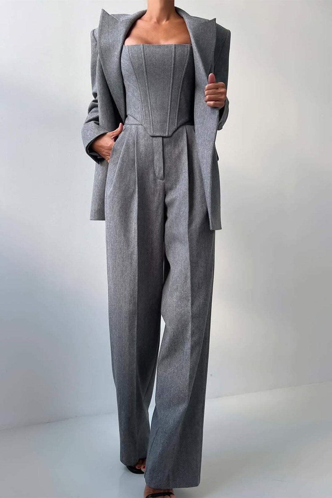 Dolce | Drei-Teile-Set für Damen mit Doppelreiher-Blazer