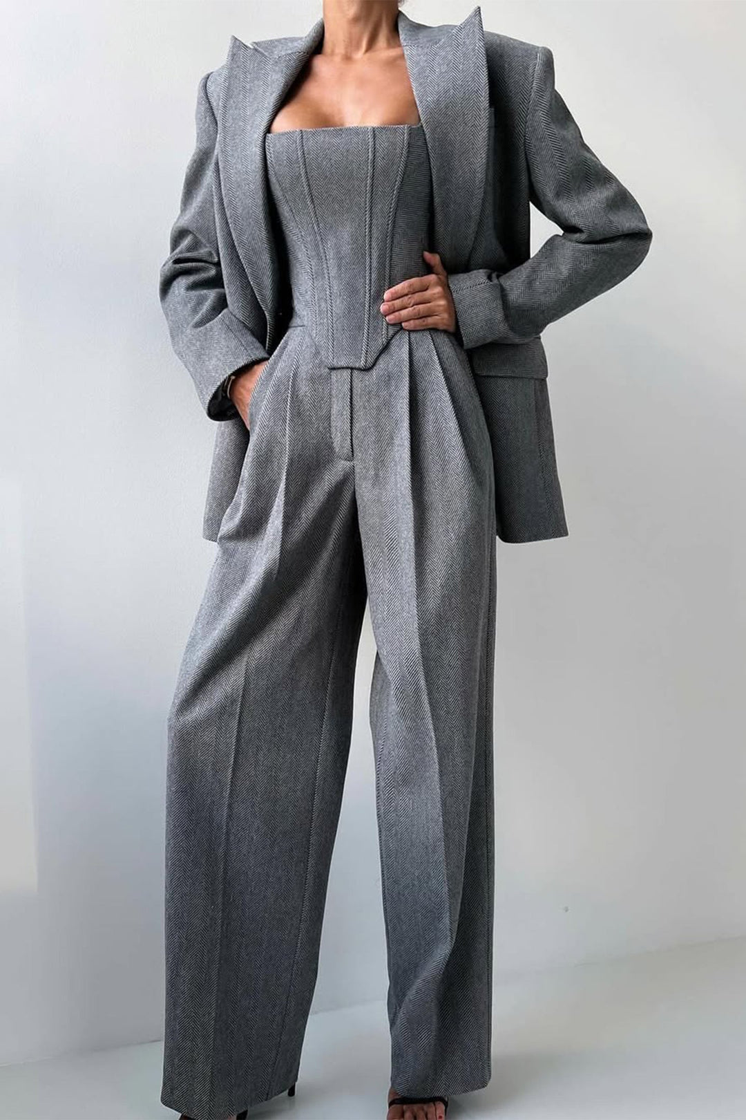 Dolce | Drei-Teile-Set für Damen mit Doppelreiher-Blazer