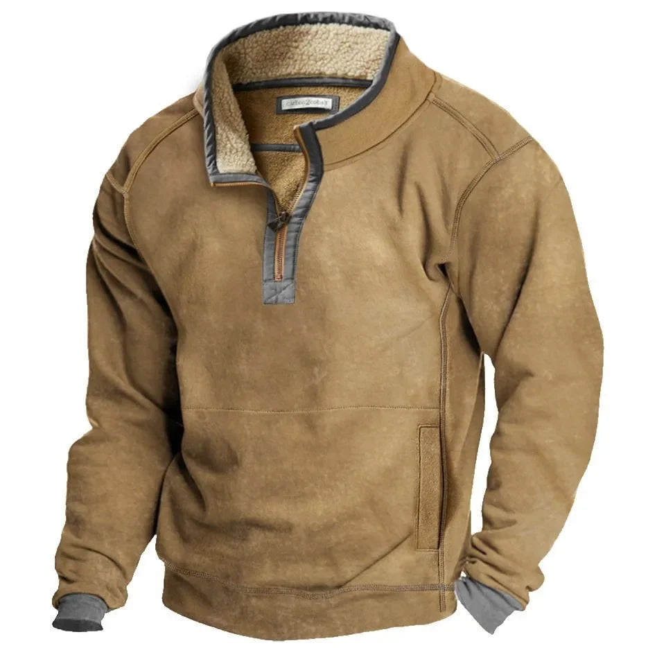 Arnold | gefüttertes Sweatshirt für Herren mit Stehkragen und langen Ärmeln