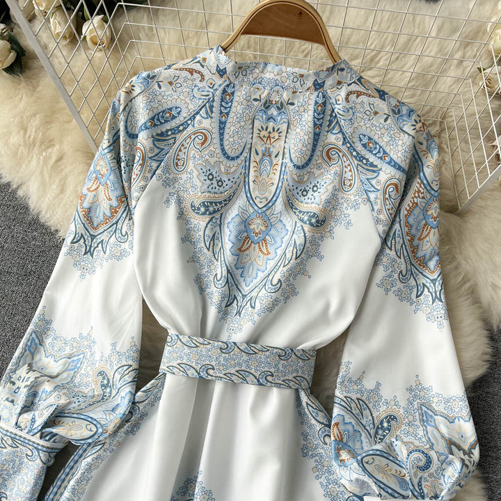 Floral A-Linienkleid für Damen mit schickem Gürtel-Detail