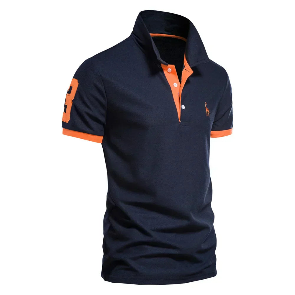 Pietro | Stilvolles Polo Poloshirt für Herren mit kurzen Ärmeln und langen Ärmeln