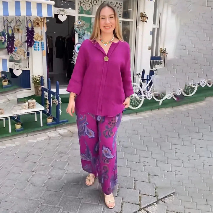 Flavia | Elegantes Boho-Set für Damen mit langen Ärmeln