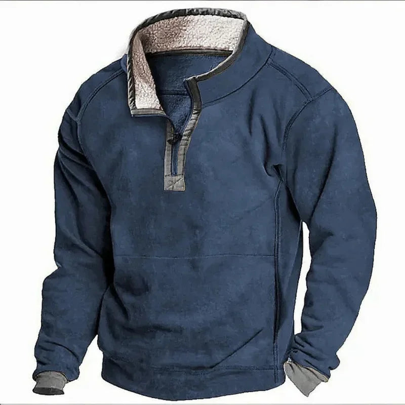 Arnold | gefüttertes Sweatshirt für Herren mit Stehkragen und langen Ärmeln