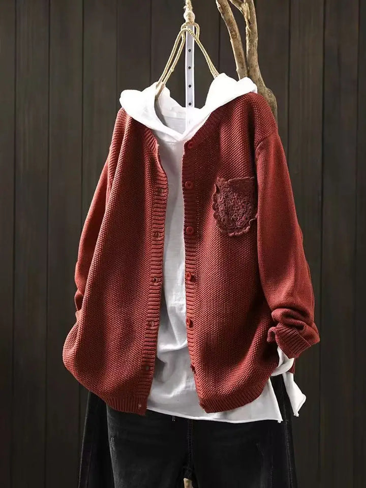 Der Ansley | Gemütlicher Cardigan für Damen mit V-Ausschnitt und langen Ärmeln