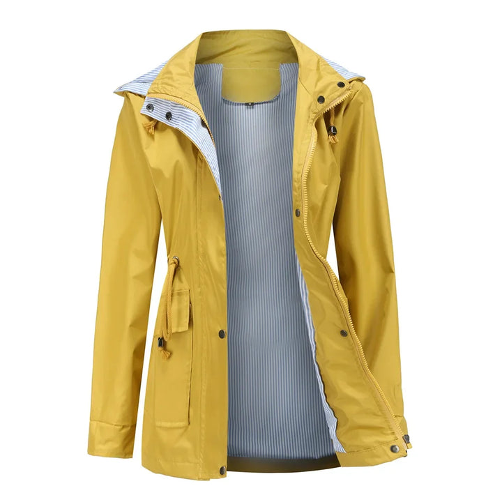 Elise | Wasserdichter Winter-Trenchcoat für Damen mit Streifen und Kapuze