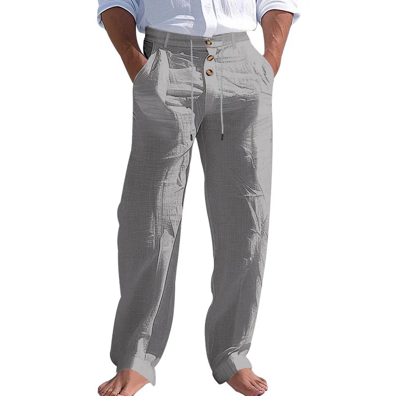 Sahin | Riviera Linen Hose für Herren mit konischem Bein und hohem Bund