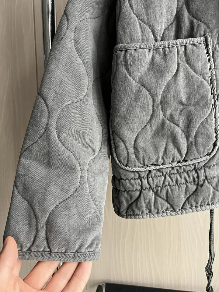 Zara | Vintage Steppjacke für Damen mit Stehkragen und langen Ärmeln