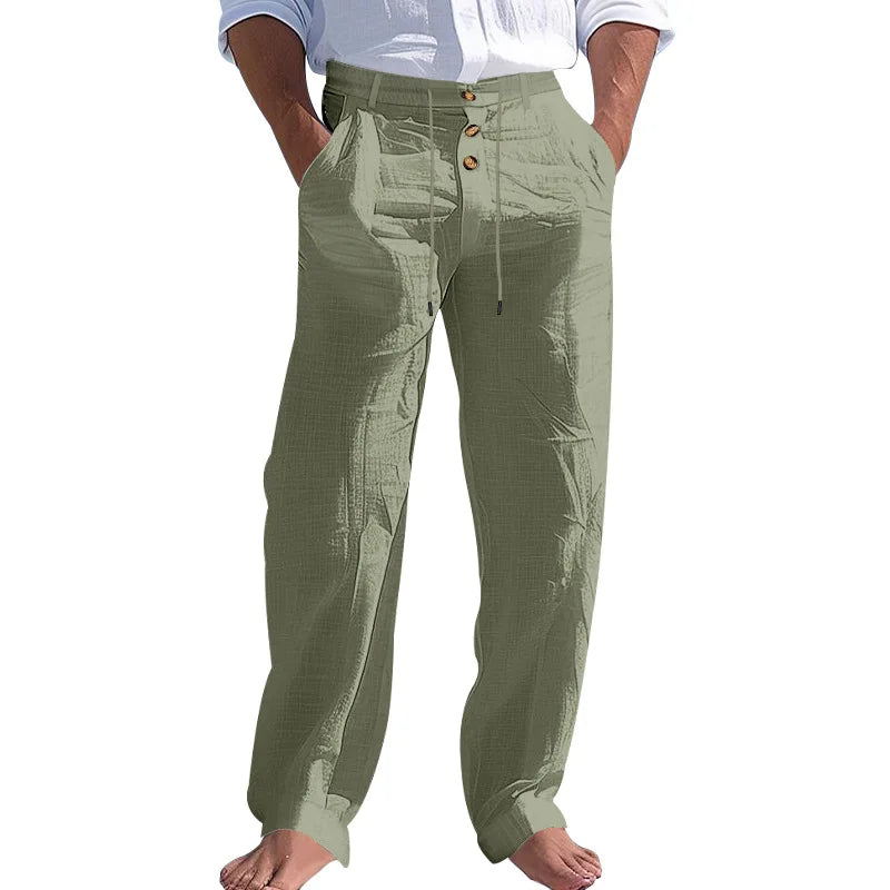 Sahin | Riviera Linen Hose für Herren mit konischem Bein und hohem Bund