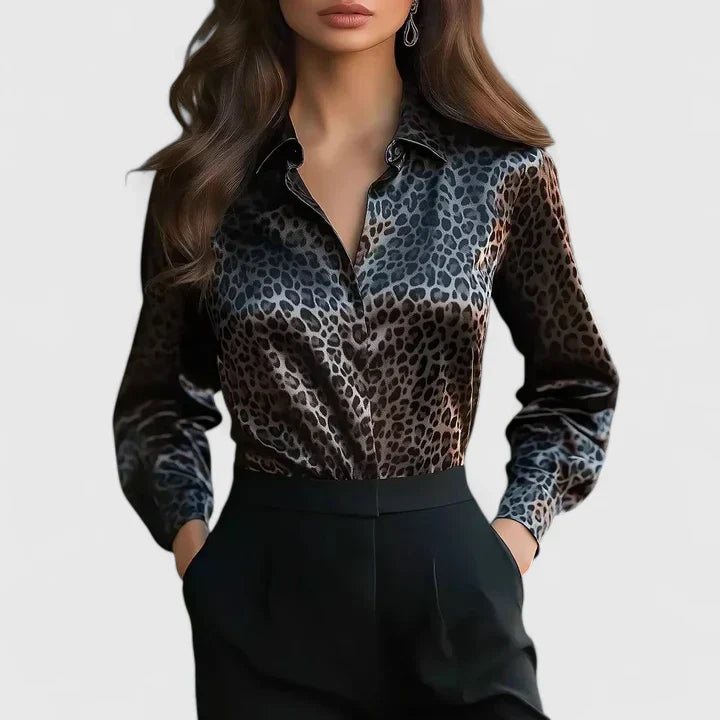 Lianne | Elegante Bluse für Damen mit langen Ärmeln und Schlangen-Print