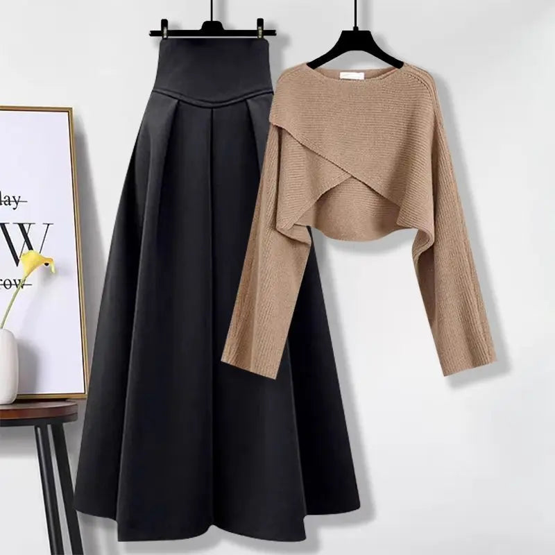 TANJA | Französisches Strick-Pullover und Rock Set für Damen