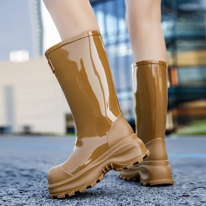 Damen Regenstiefel mit rutschfester Sohle