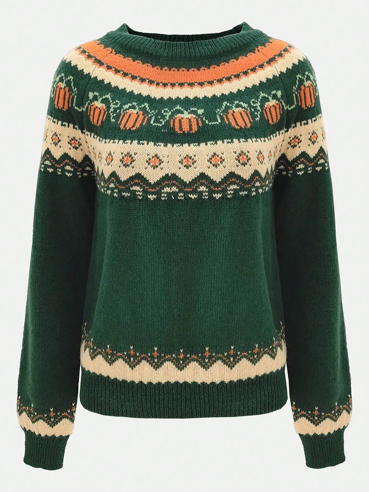 Marion | Vintage Isländischer Pullover für Damen mit Rundhalsausschnitt