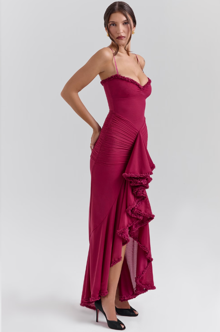Fauna | Rüschen-Rüschenschwanz-Party-Maxikleid für Damen