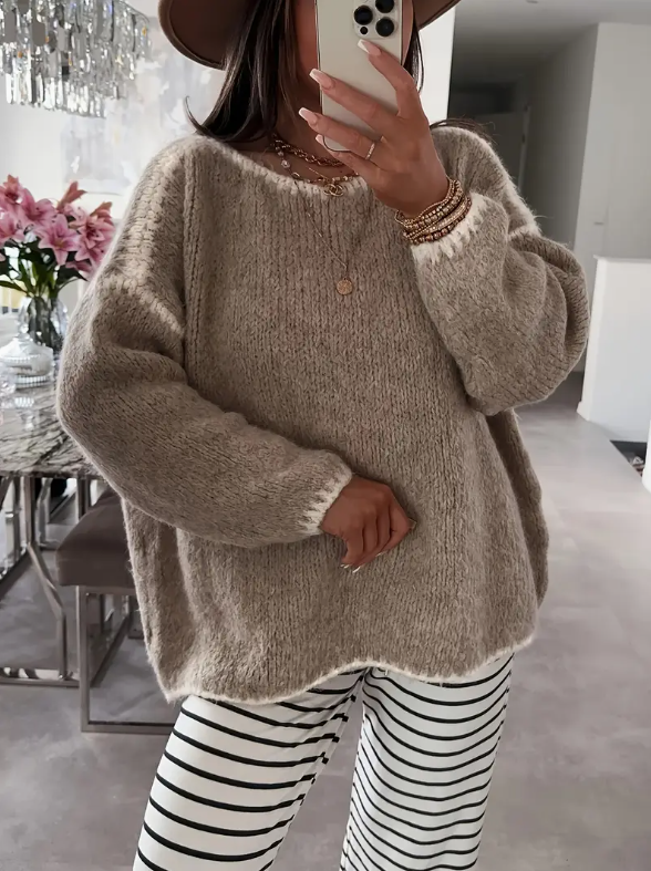 Natalie | Bequemer Pullover für Damen mit Rundhalsausschnitt und langen Ärmeln
