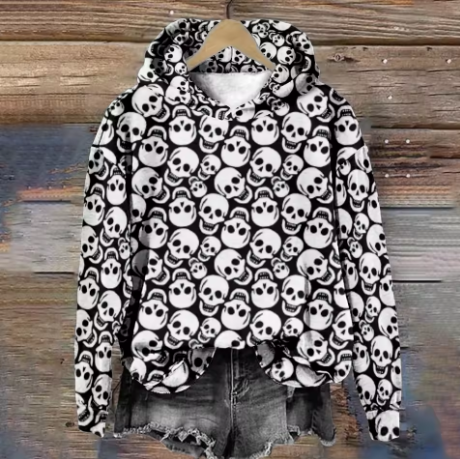 Anna | Müheloser Wärme Hoodie für Damen mit Blumenmuster und Rundhalsausschnitt