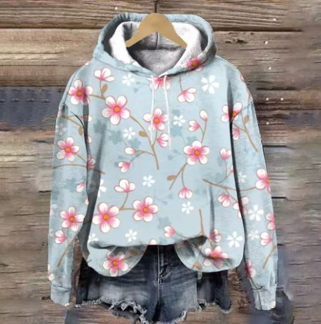 Chloe | Bequemer Hoodie für den Alltag für Damen mit Blumenmuster