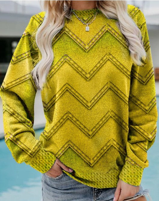 Damen Sweatshirt mit langen Ärmeln und Rundhalsausschnitt