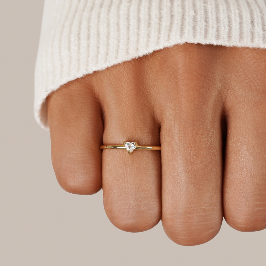 Jimena | Herzring aus Glas für Damen