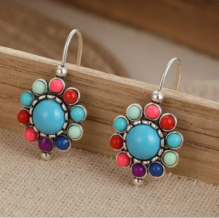 Iris | Vintage Türkise Creolen Ohrringe für Damen