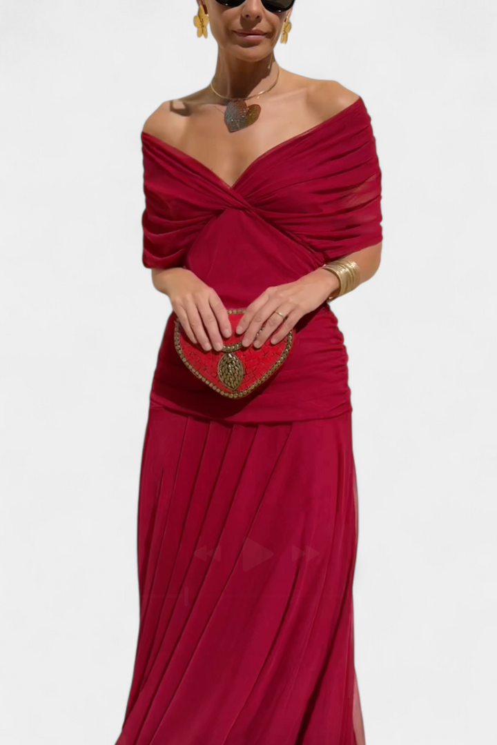 Alondra | V-Ausschnitt Langes Floral-Maxikleid für Damen