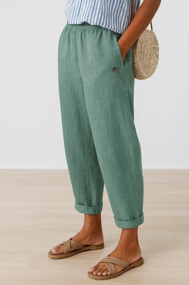 Romina Klassische Hose für Damen mit geradem Bein und mittlerem Bund