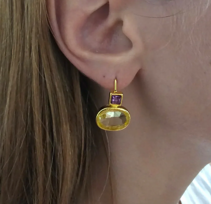 Vintage Grün Gold Ohrringe für Damen