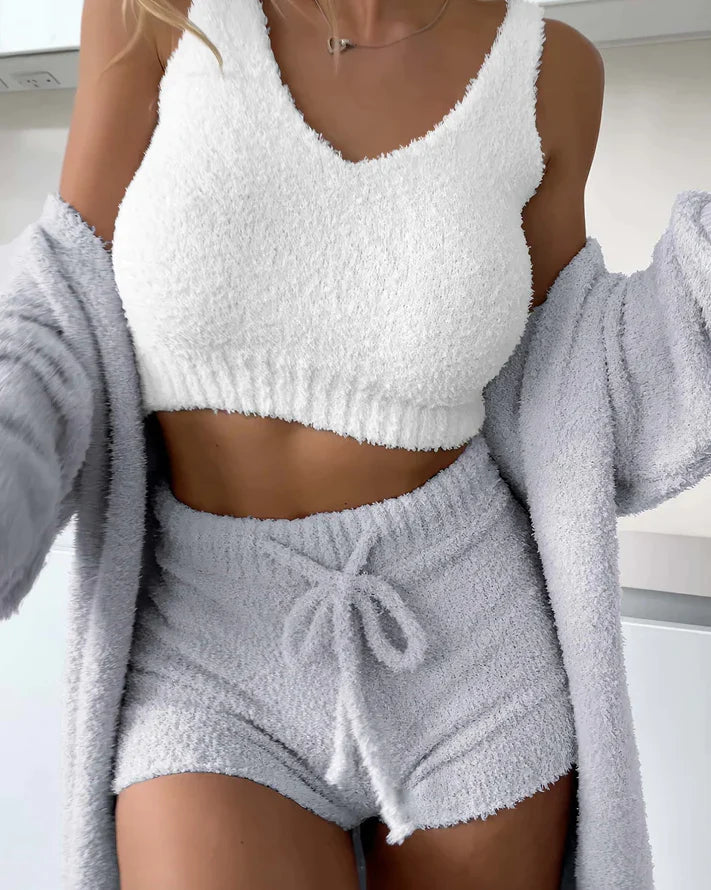 Emanuela | Kuscheliges Strickset für Damen mit Rundhalsausschnitt