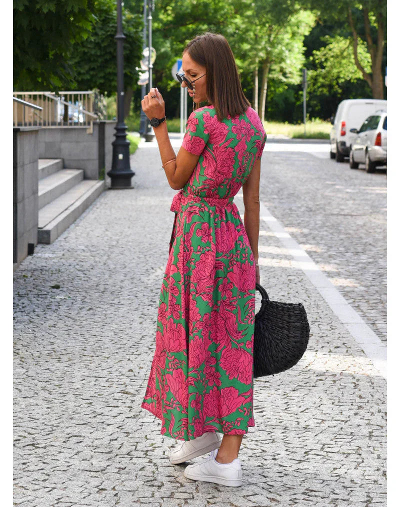 Suzanne | Elegantes Midikleid für Damen mit V-Ausschnitt