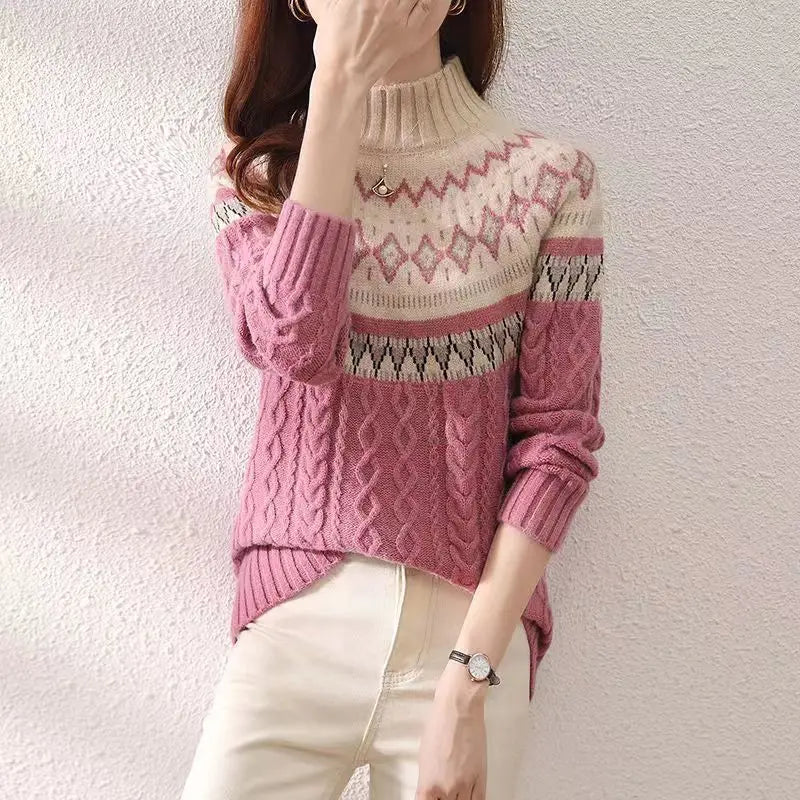 Ute | Bequemer Eleganter Pullover für Damen mit Rollkragen und langen Ärmeln