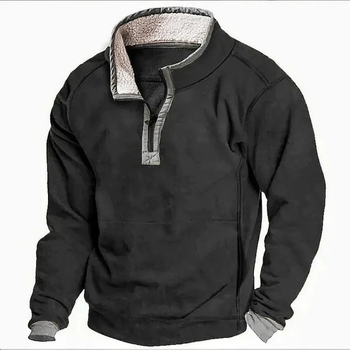 Arnold | gefüttertes Sweatshirt für Herren mit Stehkragen und langen Ärmeln
