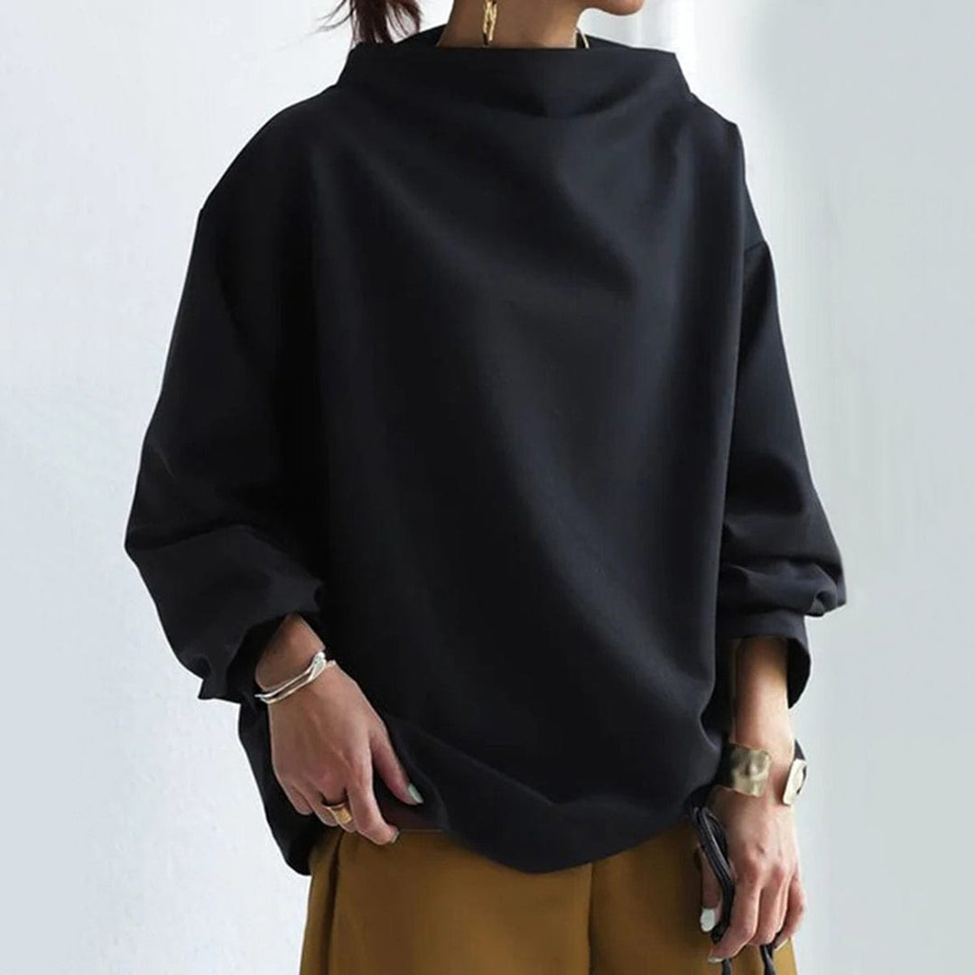 Elly | Hochkragen Weiches Stricktop für Damen mit langen Ärmeln